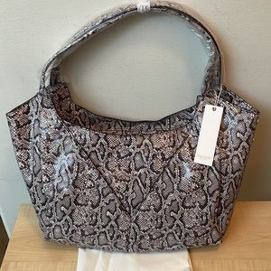 Hammitt Ferris Custom Snake and Daisy Printed Double Handled Leather Bag
